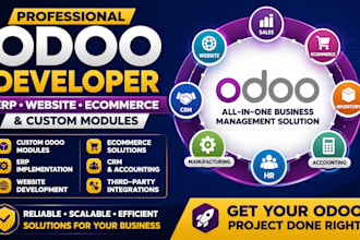 design a custom odoo website, ecommerce store erp implementation, custom modules