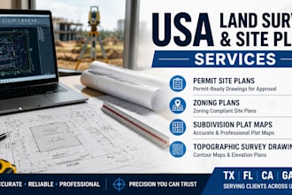 usa permit zoning site plan subdivision plat map topographic survey drawings