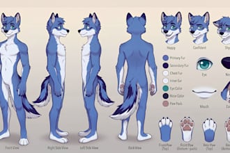 draw fursona ref sheet sheet furry anime sheet character design