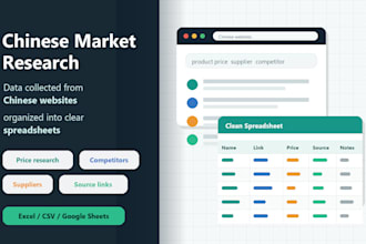 do chinese market research and collect data from chinese websites