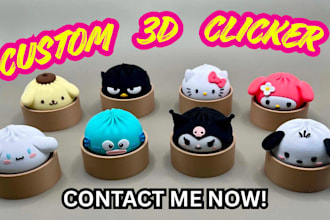 create custom 3d fidget clicker mini flexi animal toy model articulated keychain