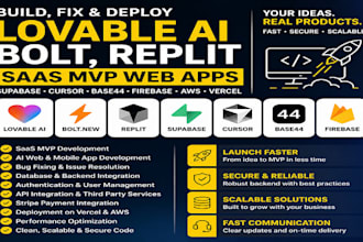 build, fix and deploy lovable ai, bolt, replit saas mvp web applications