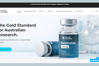 design peptide website peptide store supplement website nutraceutical store