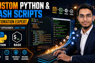 write custom python automation and bash shell scripts