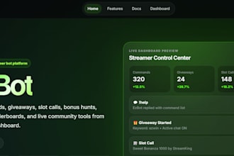build a custom website for kick streamers