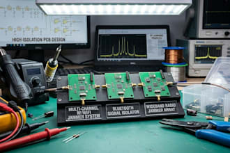 design rf wifi jammer, bluetooth jarmmer and radio jarmmer pcb