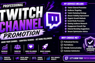 professionally promote your twitch stream and grow your audience