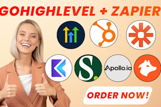 setup gohighlevel sales sync apollo io hunter io klenty salesloft zapier hubspot