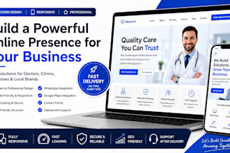create a modern website for doctors clinics and businesses