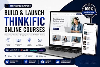 build thinkific online course website membership site kajabi expert