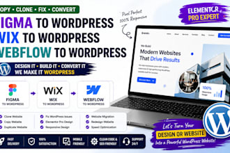 copy clone fix convert figma to wordpress wix to wordpress webflow to wordpress