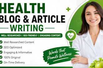 write SEO health and fitness articles and blog posts