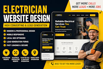 build electrician website electrical contractor website for lead generation page