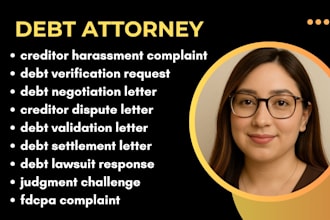 handle debt validation, creditor harassment, debt lawsuits, and fdcpa claims