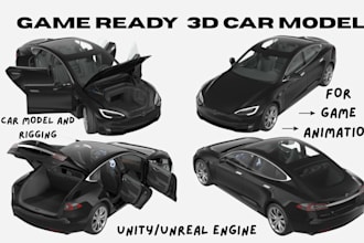 design game ready 3d car model, racing car asset for unreal engine and unity