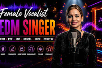 female singer songwriter pop rnb singer edm vocalist female vocal custom songs