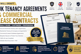 draft UK tenancy agreements and commercial lease contracts