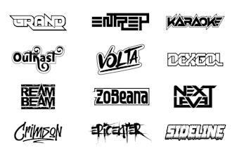 design custom dj, band, music, record label, rap, brand logo