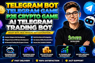 create telegram bot, telegram game, p2e crypto game, ai telegram trading bot