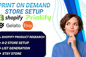 print on demand printful printify gelato etsy shop setup shopify pod customily