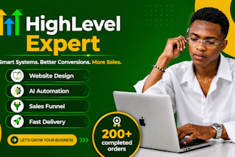 gohighlevel website, ai chatbot, automation and sales funnel