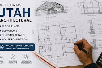 draw utah architectural floor plans elevations building details house foundation