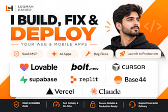 fix lovable dev, base44 expert, replit saas, bolt, supabase, claude code ai, v0