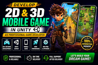 develop 2d 3d mobile game in unity as professional game developer