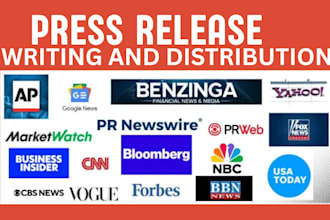 write press release and distribute press release to press media distribution
