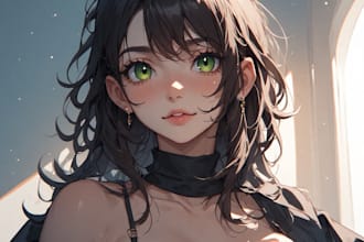 anime character an illustration and anime character