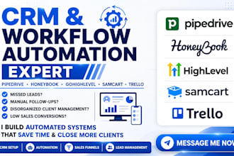 pipedrive setup honeybook workflow honeybook crm samcart funnel trello crm ghl