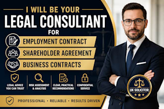 be your legal consultant for employment contract, shareholder agreement