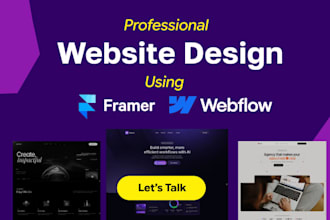 design modern framer or webflow website or figma to framer