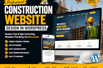 professional construction and plumbing wordpress  website design