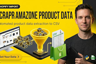scrape amazon products data and create a shopify import ready CSV file