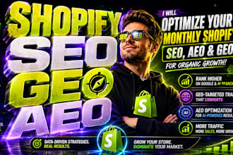 optimize your monthly shopify SEO aeo GEO for organic growth