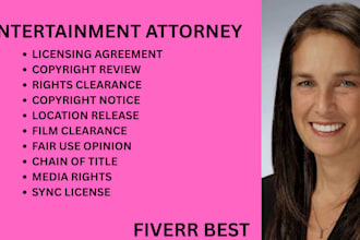 provide film clearance services, copyright review, and entertainment law support
