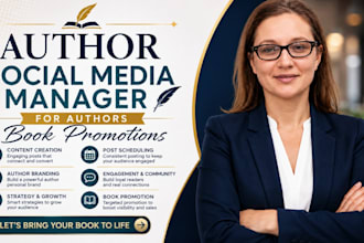 be your author social media manager for authors book promotions