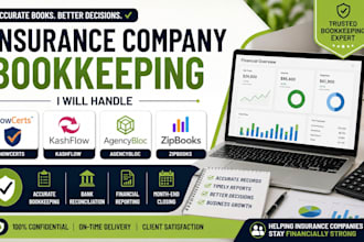 do nowcerts, kashflow, agencybloc and zipbooks bookkeeping for insurance company