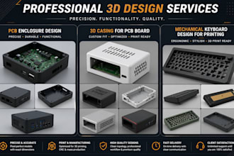 pcb enclosure design, 3d casing for pcb board, mechanical keyboard for printing