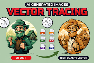 convert ai artwork into clean print ready vector