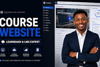 build wordpress online course website or premium ims website with learnda