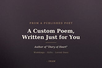write a custom poem for you, from a published poet