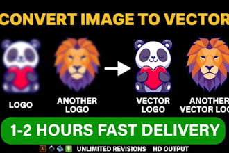 redraw logo to vector, convert image to vector, , vector tracing, vectorize