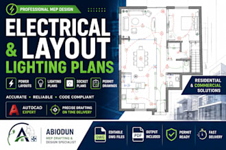 create electrical layout, lighting and power plan in autocad
