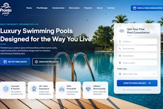 build swimming pool website pool construction website pool service website