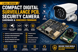 design compact digital surveillance pcb, security camera hardware and embedded