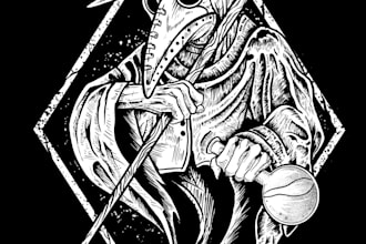 do amazing black and white t shirt design for brand or band