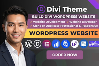 build divi wordpress, wordpress website development, website developer, webshop