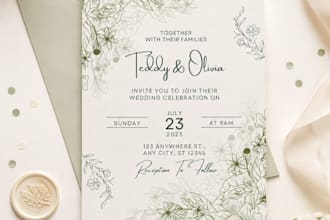 create an elegant wedding invitation design